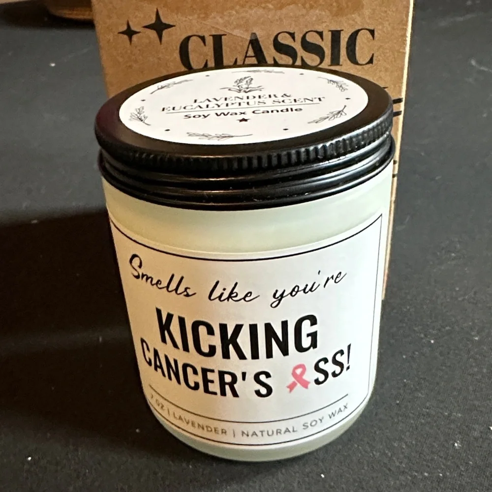 Lavender Natural Soy Wax Candle - smells like you’re kicking cancers 🎗️ss. NWT - Picture 1 of 1